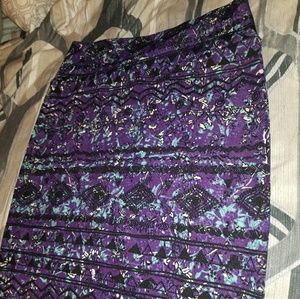 LulaRoe L Purple and Teal Cassie